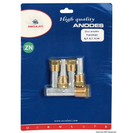 Kit zinc moteurs in-bord 6LP/6LY/4LH.  - Osculati by Tenoseal ANODES YAMNAR 8033837069294 43.544.05