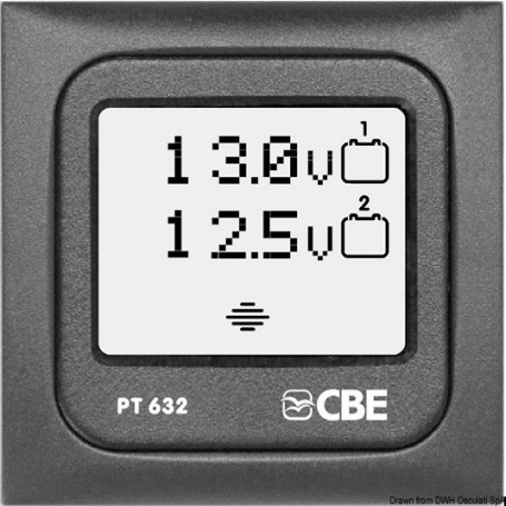 Panneau voltmètre numérique - CBE Chargeurs batteries & répartiteurs de charges bateau camping car 8033137091766 14.659.01