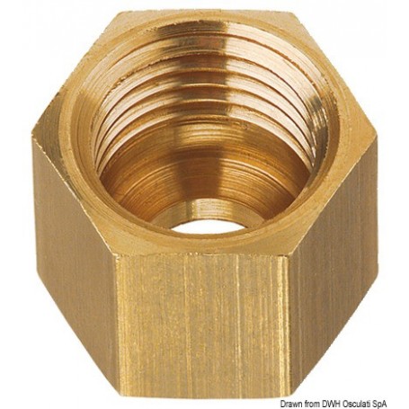 Ecrou en laiton pour tuyau cuivre de 8 mm, pas M14 x 1.5F - GOK instalation gaz 8033137152498 50.013.98