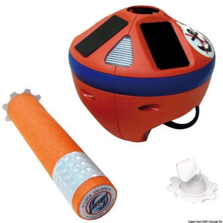 Grippy: bouée de mouillage légère et compacte, avec corde en HMPE qui se déroule automatiquement et éclairage nocturne - Osculat