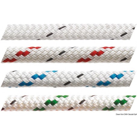 Bout blanc MARLOW Doublebraid avec témoin - Marlow Cordages 8033137076060 06.428.06BI