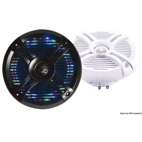 Enceintes deux voies avec LED multicolor programmables - Osculati Enceintes et radios marines 8033137192142 29.747.01