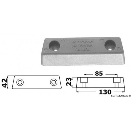 Anode base pieds Duo Prop - Tecnoseal ANODES VOLVO 8033137139468 43.551.00
