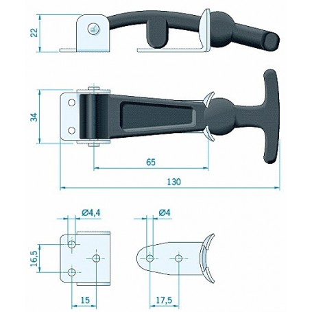 ATTACHE CAPOT INOX 304