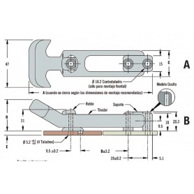 Loquets à poignée flexible en T