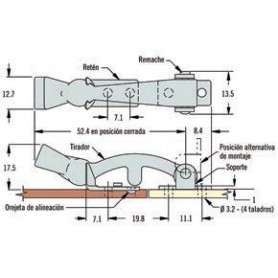 LOQUET POIGNEE FLEXIBLE MONOBLOC CAOUTCHOUC 