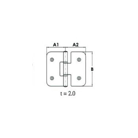 Charnière en inox à encastrer  