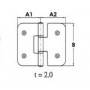 Charnière en inox à encastrer  