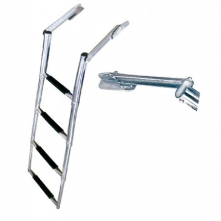 Echelle télescopique Wide Step en inox. 