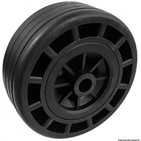 Rouleau/roues avec noyau en technopolymère et extérieur en caoutchouc. - Osculati accessoires remorque 8033137202315 02.029.44