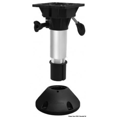 Support siège Waverider avec amortisseur, tête pivotante et base externe Support siège Waverider avec amortisseur, tête pivotant