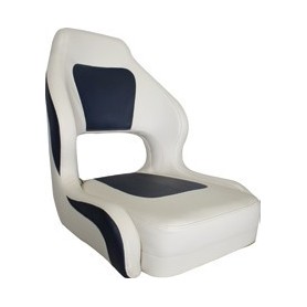 Siège de pilote skai blanc et bleu 