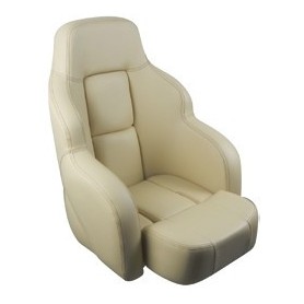 Siège de pilote skai blanc et beige.  