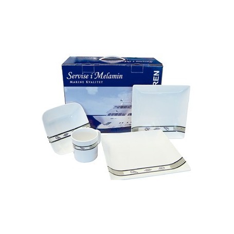 VAISSELLE COMPLÈTE MÉLAMINÉ 16 PIÈCES 