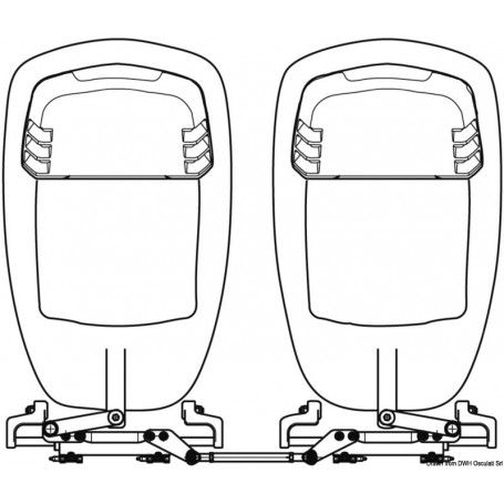Barre d'accouplement pour moteurs hors-bord avec timoneries hydrauliques 