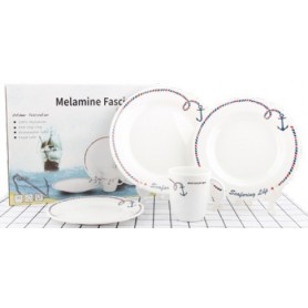KIT VAISSELLE MELAMINE ANCRE ANTIDERAPANTE (8 Pcs) 
