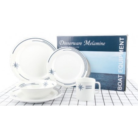 KIT VAISSELLE MELAMINE ROSE DES VENTS (16 Pcs) 