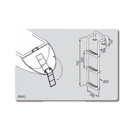 Échelle de jupe et de plate forme arrière 
