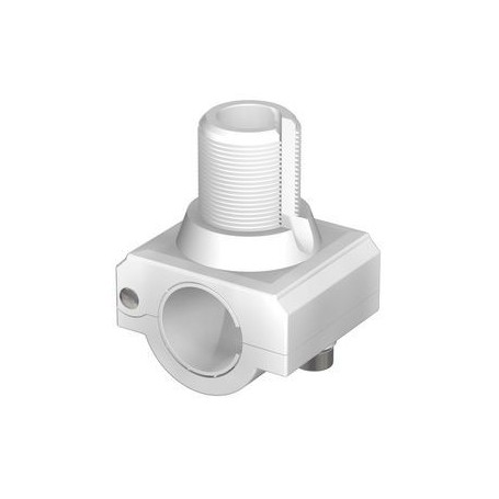 Support balcon plastique blanc pour fixation sur tube horiz. 22/25mm Support balcon plastique blanc pour fixation sur tube horiz