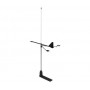 Antenne inox avec girouette - 0.89m, 3dB, support plat 180mm Antenne inox avec girouette - 0.89m, 3dB, support plat 180mm