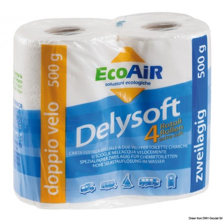 Papier-toilette hydrosoluble Delysoft  Papier-toilette hydrosoluble Delysoft 
