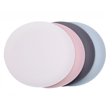 Lot de 4 assiettes plates en PLA Lot de 4 assiettes plates en PLA
