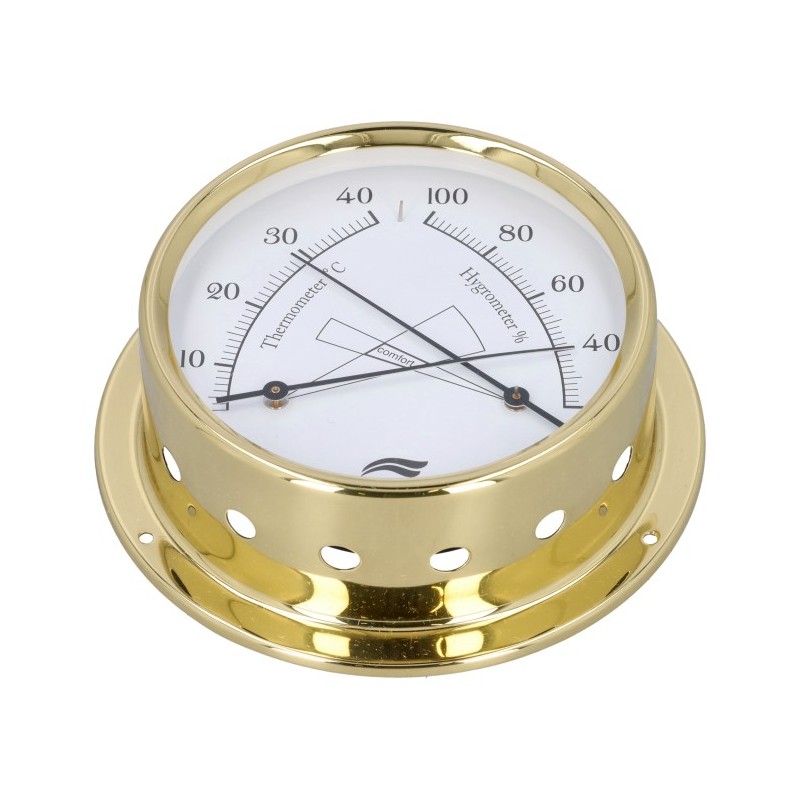 Thermo hygromètre en laiton 100 mm Barigo pour bateau