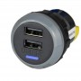 Chargeur USB-A double 2 x 1,5A - Version pour montage sur panneau Chargeur USB-A double 2 x 1,5A - Version pour montage sur pann