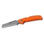 Couteau LE SAUVETEUR pliant inox. Orange 
