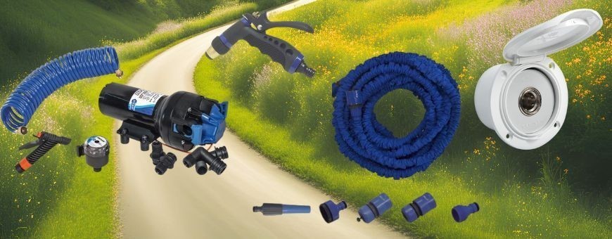 Pompes de Lavage et Tuyaux pour Camping-Cars : Tuyau Spirale, Extensible