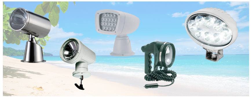 Projecteur de pont bateau – LED, 12/24V, fixe ou télécommandé